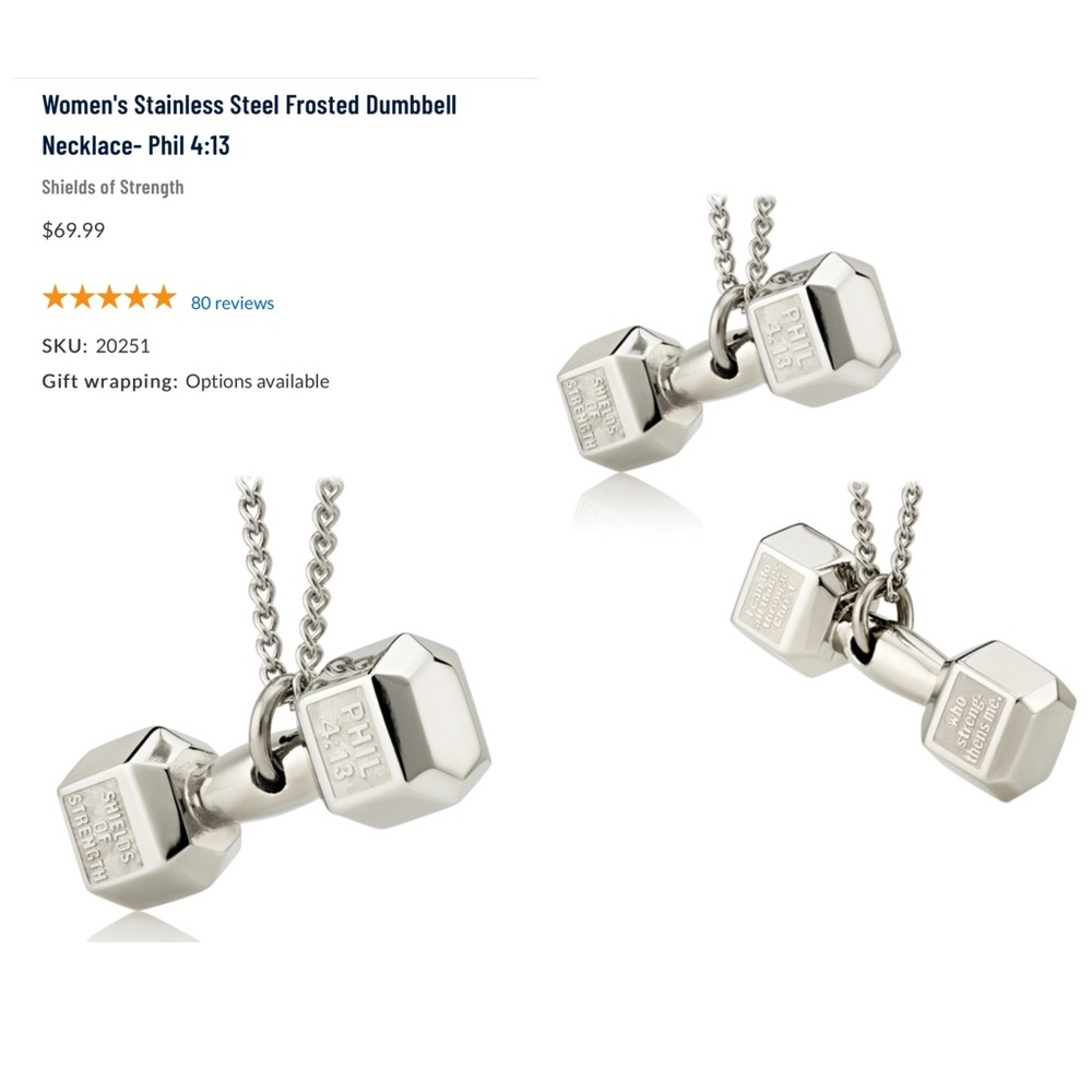 Shields of Strength stainless steel 16” necklace